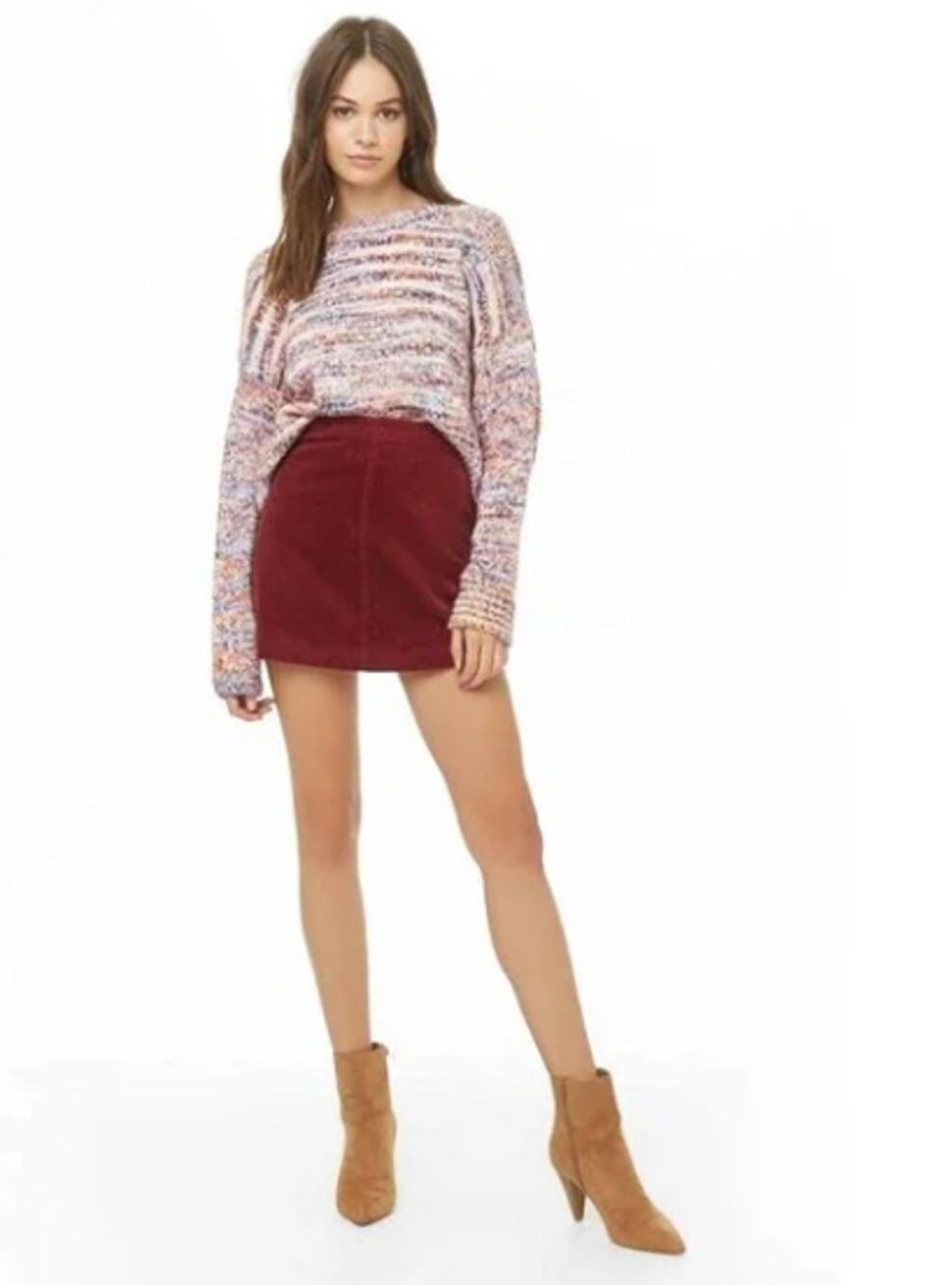J CREW Cargo Carpenter Velvet Corduroy Mini Skirt Cinnamon Brick Burgundy Red 8